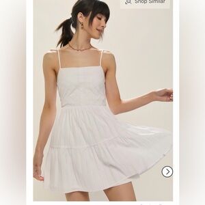 Francesca’s Lilly Bow Back Mini White Dress